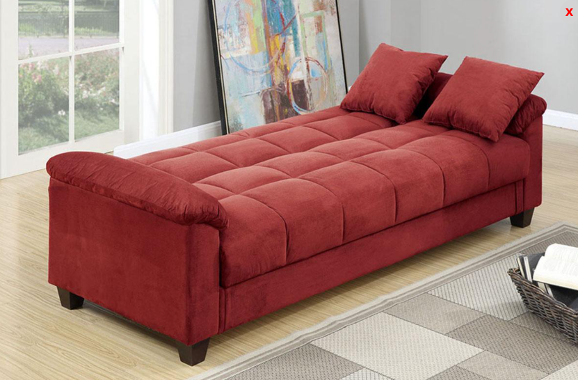 Tandy Microfiber Adjustable Sleeper Sofa w/ Storage - Red