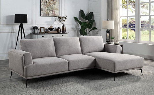 Laufen L-Shape Linen Sectional - Gray