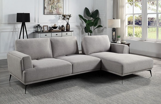 Laufen L-Shape Linen Sectional - Gray
