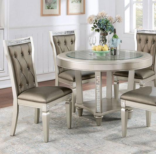Adelina 5 Piece Round Glam Dining Set
