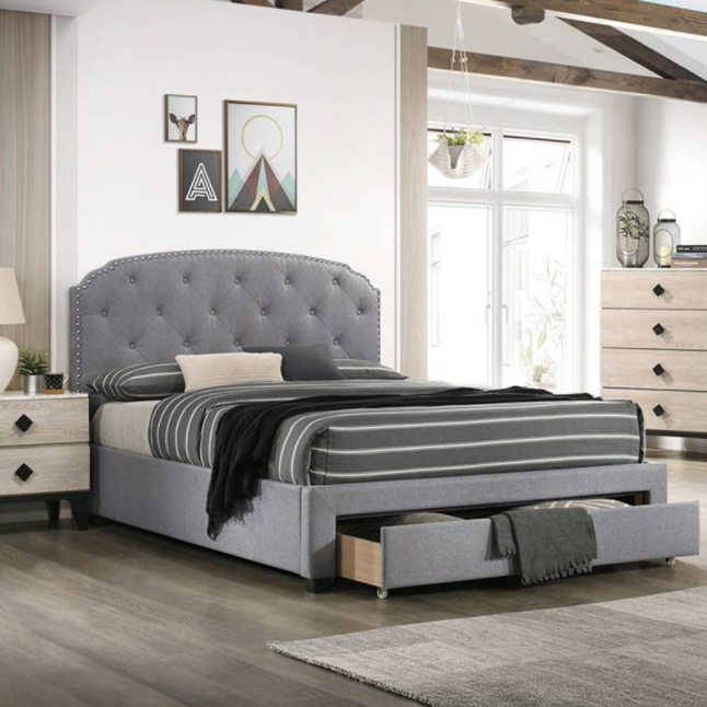 Amsher Contemporary Upholstered Queen Storage Bed