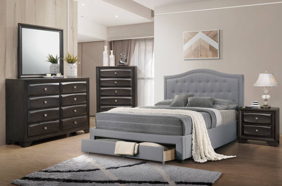 Amsher II Contemporary Upholstered Full Storage Bed