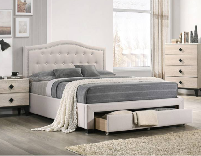 Amsher Contemporary Upholstered Queen Storage Bed