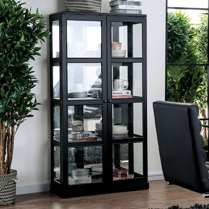 Vilas Traditional Curio Cabinet - Black