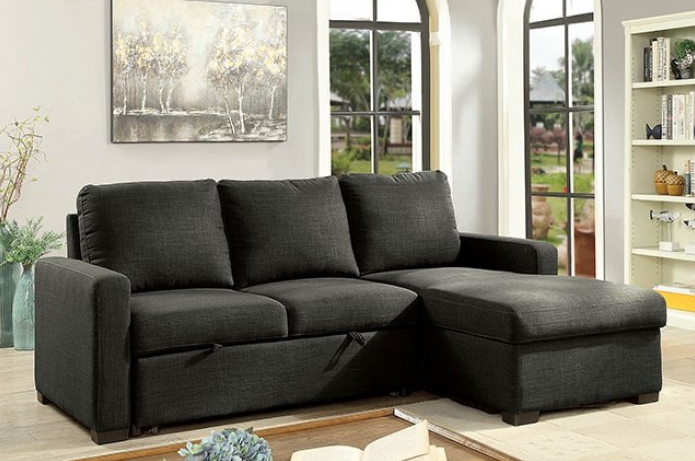 Arabella Transitional Sleeper Sectional - Dark Gray