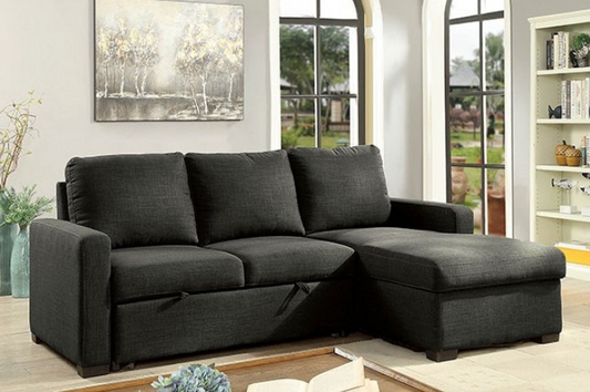 Arabella Transitional Sleeper Sectional - Dark Gray