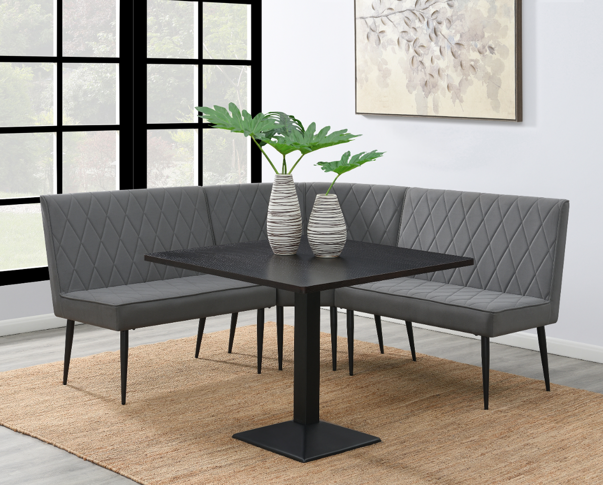 Moxee Corner Dining Set Espresso And Gunmetal