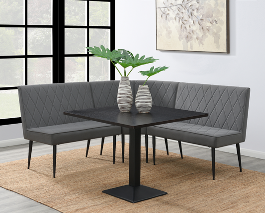 Moxee Corner Dining Set Espresso And Gunmetal