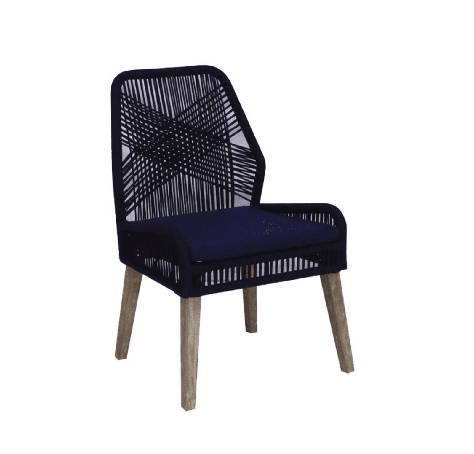 Nakia Woven Back Side Chairs Grey Set Of 2 - Navy