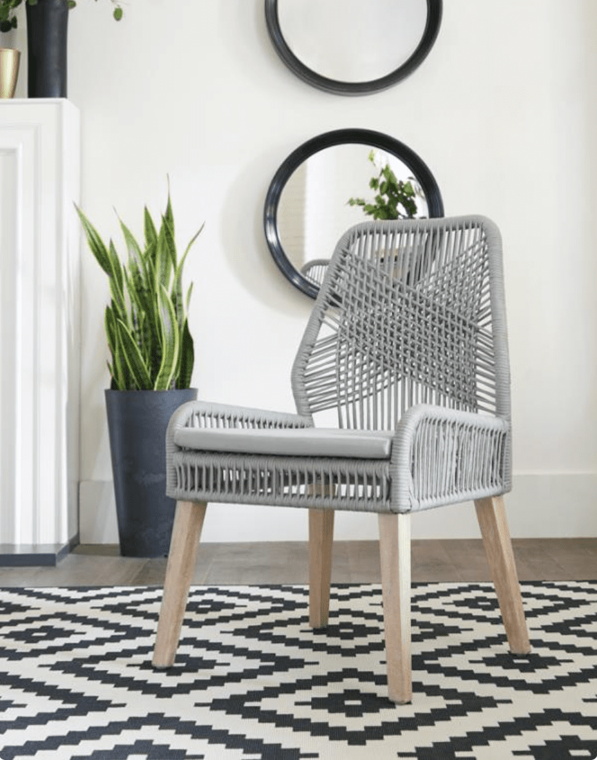 Nakia Woven Back Side Chairs Grey Set Of 2