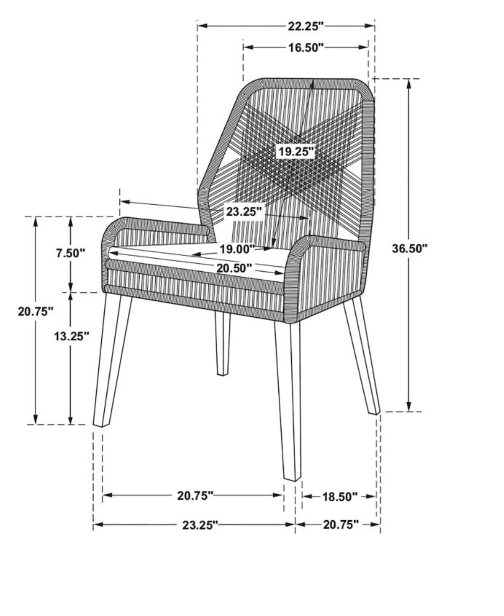 Nakia Woven Back Side Chairs Grey Set Of 2