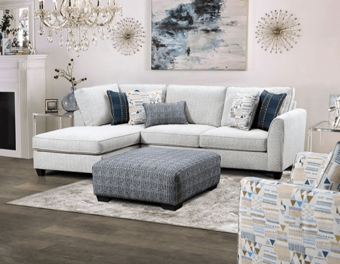 Chepstow Contemporary Linen Sectional - Cream