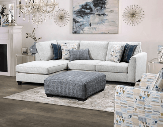 Chepstow Contemporary Linen Sectional - Cream