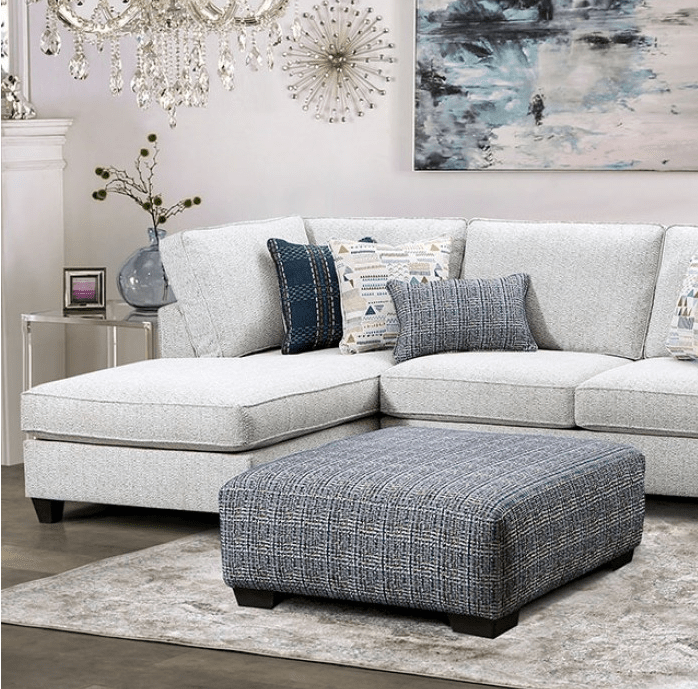 Chepstow Contemporary Linen Sectional - Cream