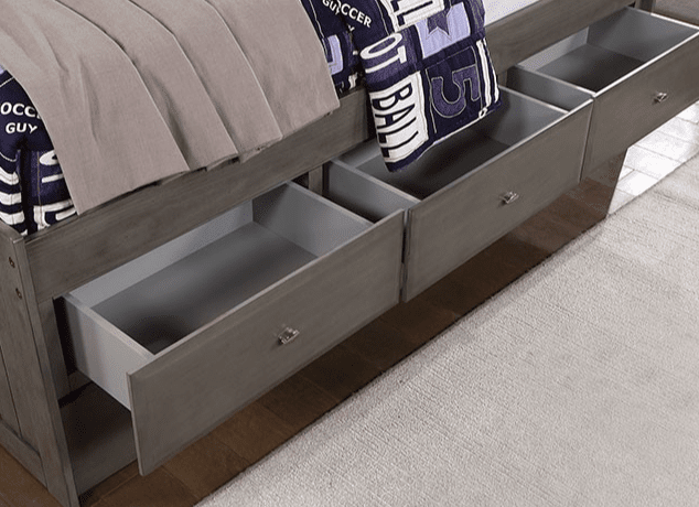 Tibalt Twin Bookcase Daybed with Trundle & Storage Drawers - Dark Gray