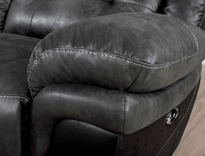 Brooklane Transitional 2-Tone Power Sectional - Gray & Black