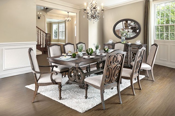 Arcadia Rustic Transitional 7pc Style Dining Set