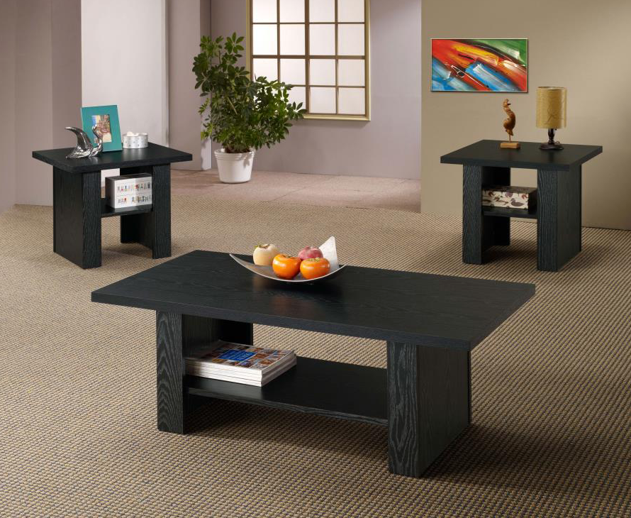 Rodez 3-piece Occasional Table Set Black Oak