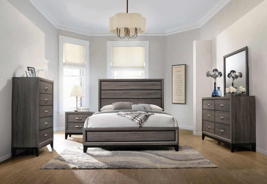 Watson Transitional Queen Panel Bedroom Set - Grey Oak