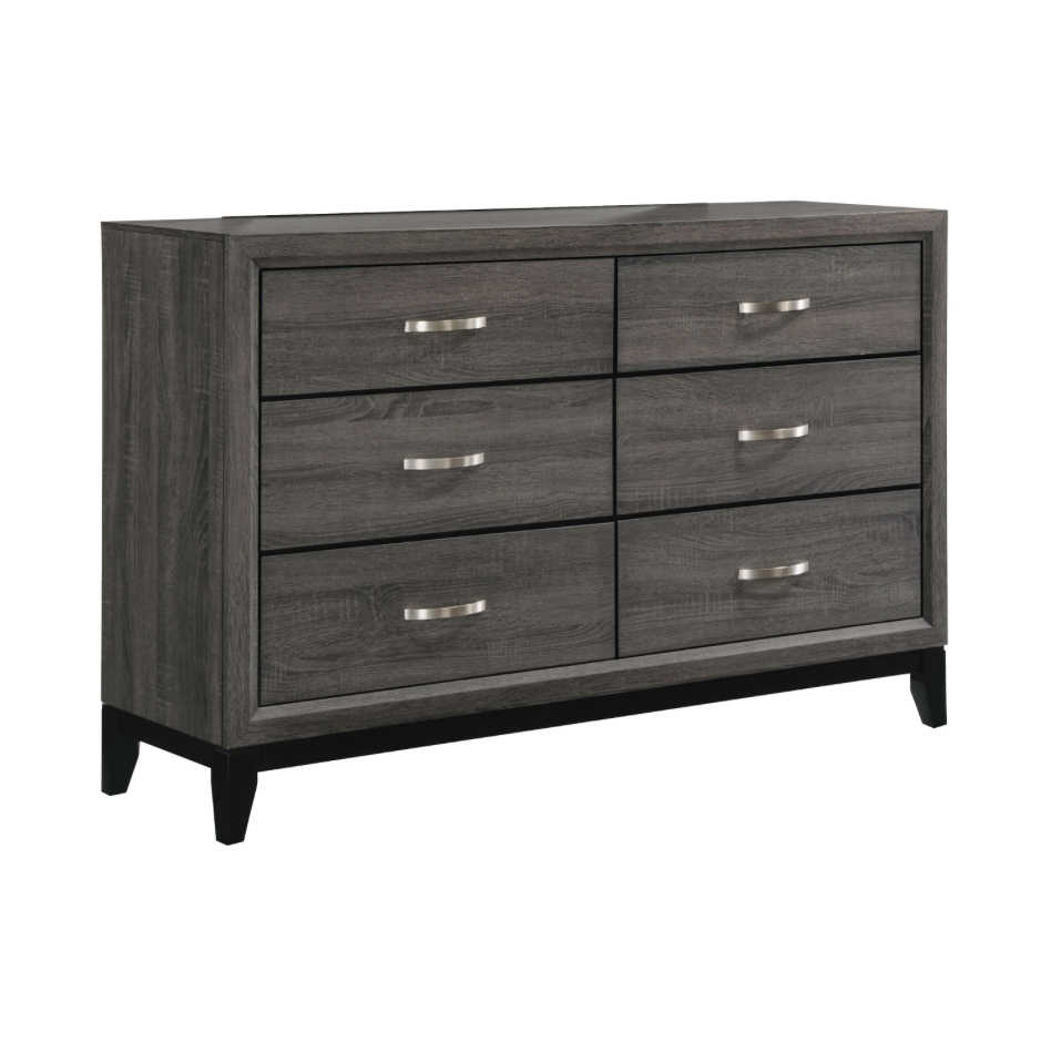 Watson Transitional Twin Panel Bedroom Set - Grey Oak