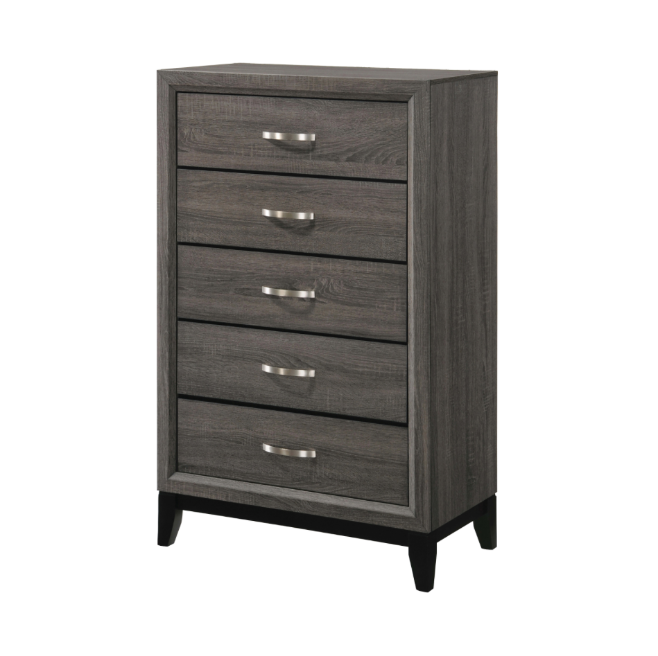 Watson Transitional Twin Panel Bedroom Set - Grey Oak