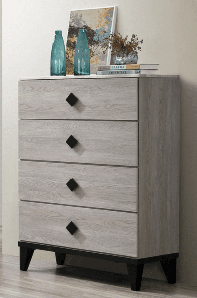 Amsher 4-Drawer Chest with Faux Marble Top