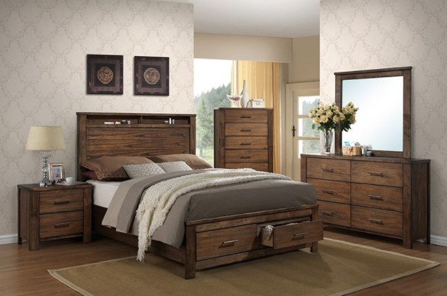 Timber Rustic Queen Storage Bedroom Set