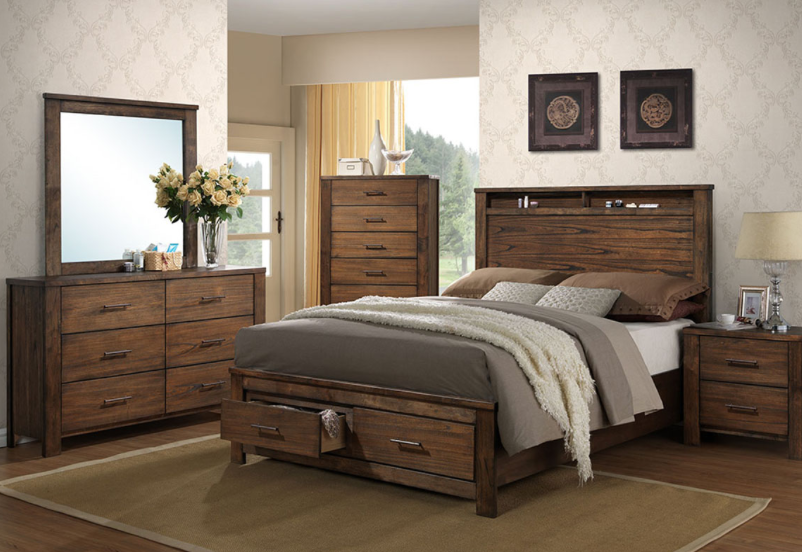 Timber Rustic Queen Storage Bedroom Set
