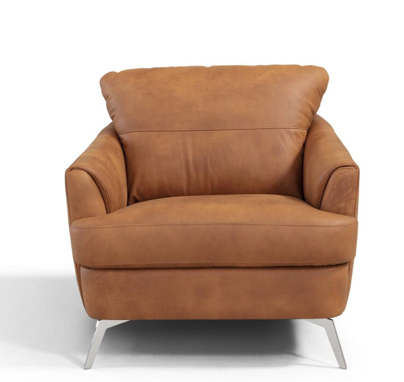 Safi Italian Leather Chair - Cappuccino
