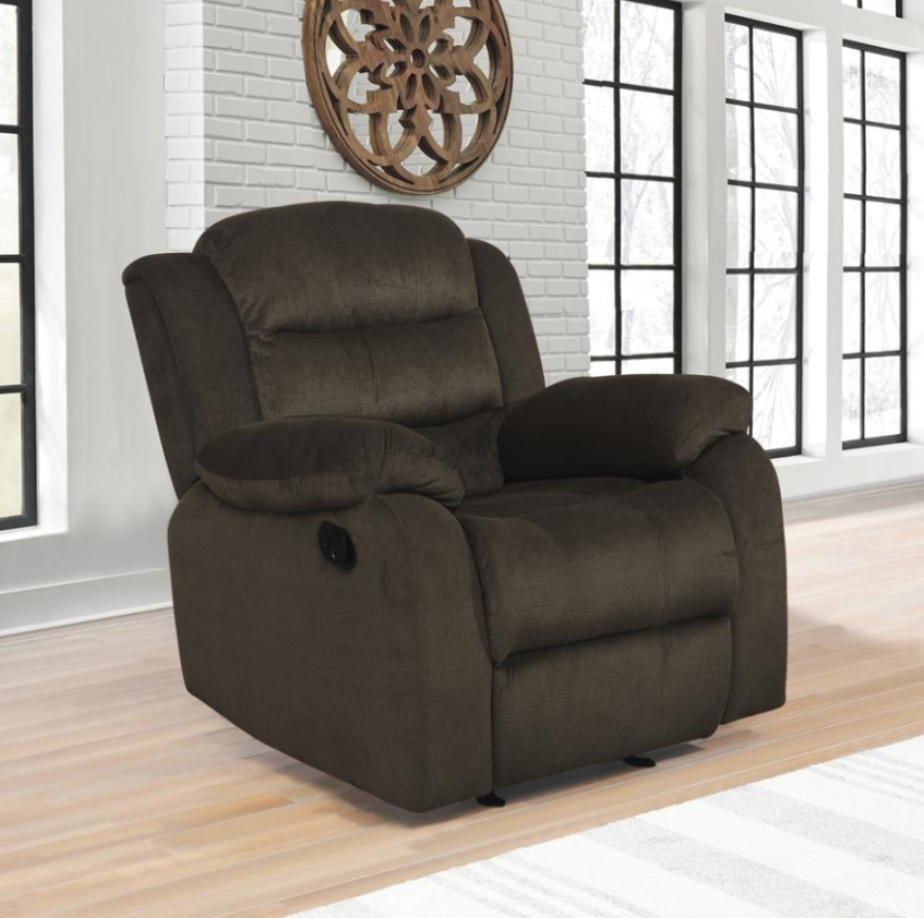 Rodman Upholstered Glider Recliner Chocolate
