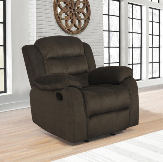 Rodman Upholstered Glider Recliner Chocolate