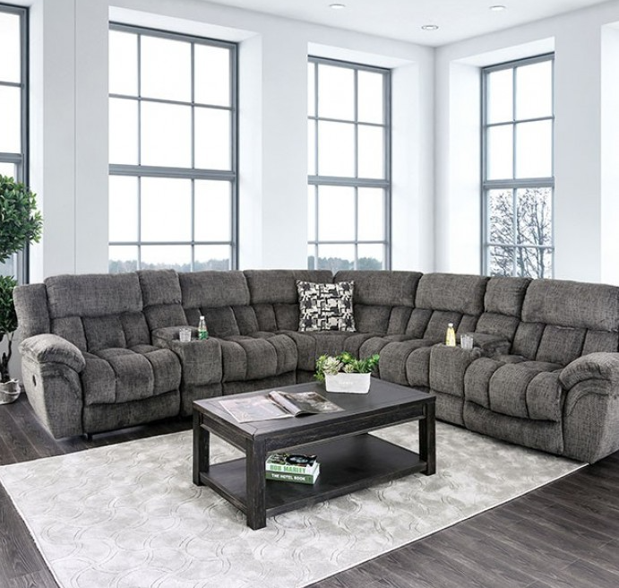 Irene Transitional Flannelette Motion Sectional - Gray