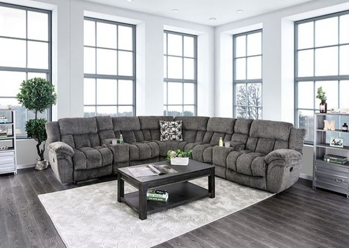 Irene Transitional Flannelette Motion Sectional - Gray