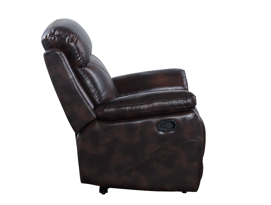 ACME Perfiel Two-tone Brown Top Grain Leather Motion Sofa