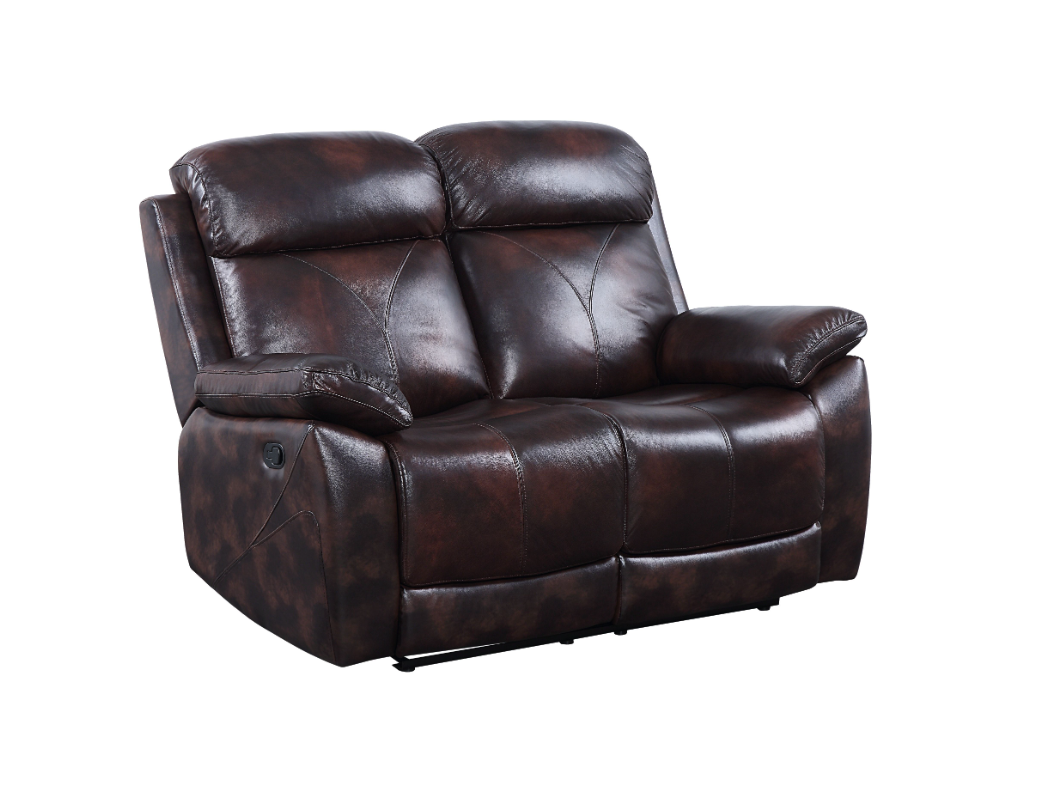 ACME Perfiel Twotone Brown Top Grain Leather Motion Sofa LV00066 Finally Home Furnishings LLC
