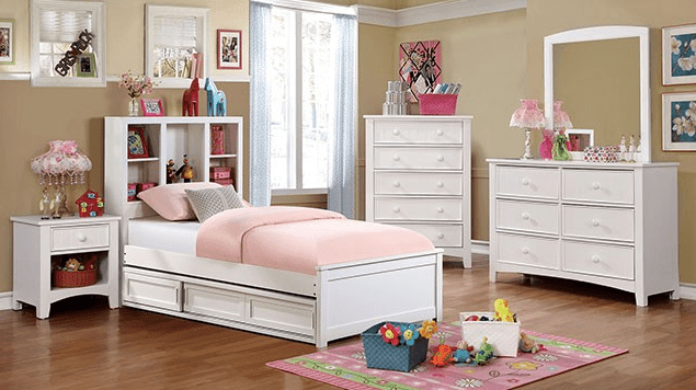 Marilla Full Size Bookcase Bed - White
