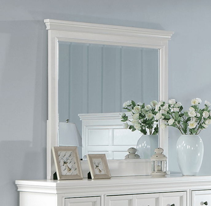 Castile Transitional Solid Wood Queen Bedroom Set - White