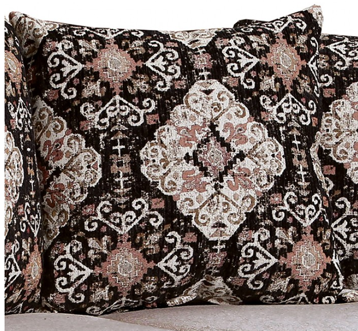 Molfetta Traditional Chenille Rolled Arm Sofa - Light Brown