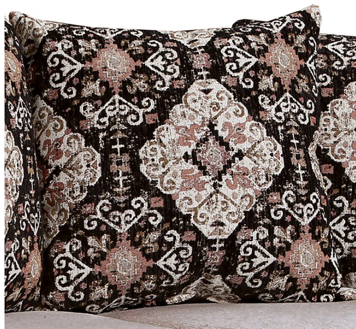 Molfetta Traditional Chenille Rolled Arm Sofa & Loveseat Set - Light Brown