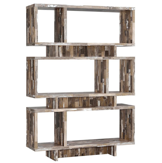 Hui Modern 5-Tier Weathered Cabin Bookcase