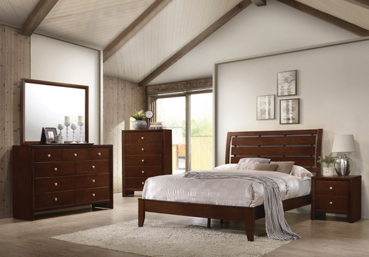 Peace Transitional Rich Merlot Finish Queen Bed