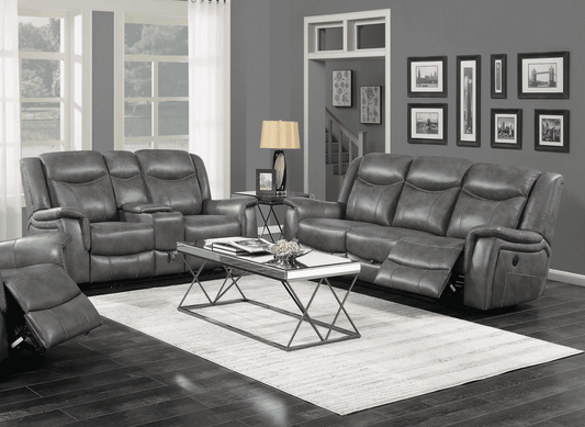 Conrad Upholstered Motion Sofa Cool Grey