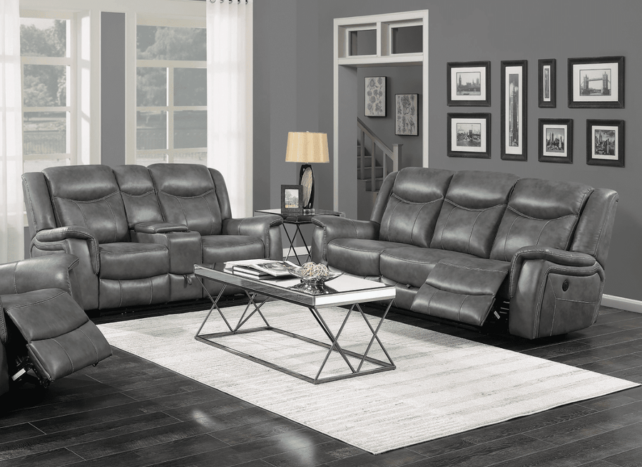 Conrad Upholstered Motion Sofa Cool Grey