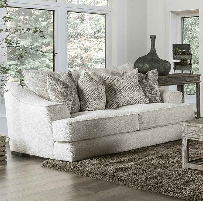Moorpark Contemporary Off-White Boucle Sofa & Loveseat Set