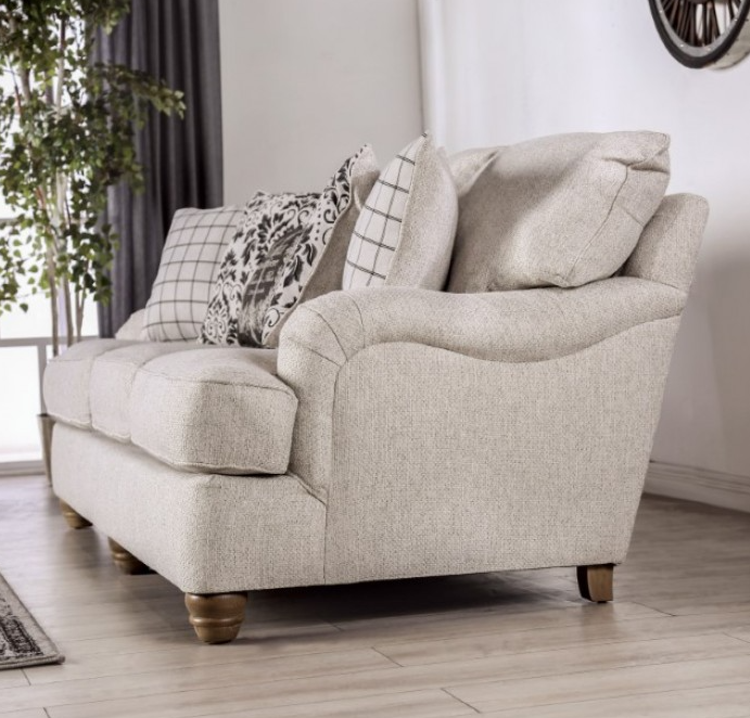 Mossley Transitional Upholstered Sofa - Ivory