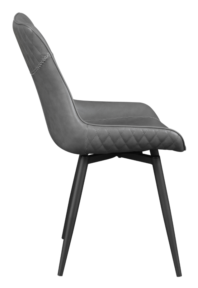 Brassie Upholstered Swivel Side Chairs Grey Set Of 2