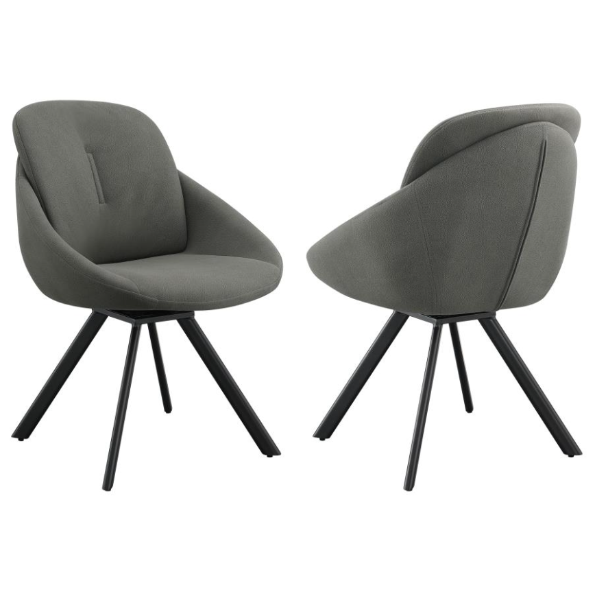 Mina Upholstered Swivel Padded Side Chairs Set Of 2