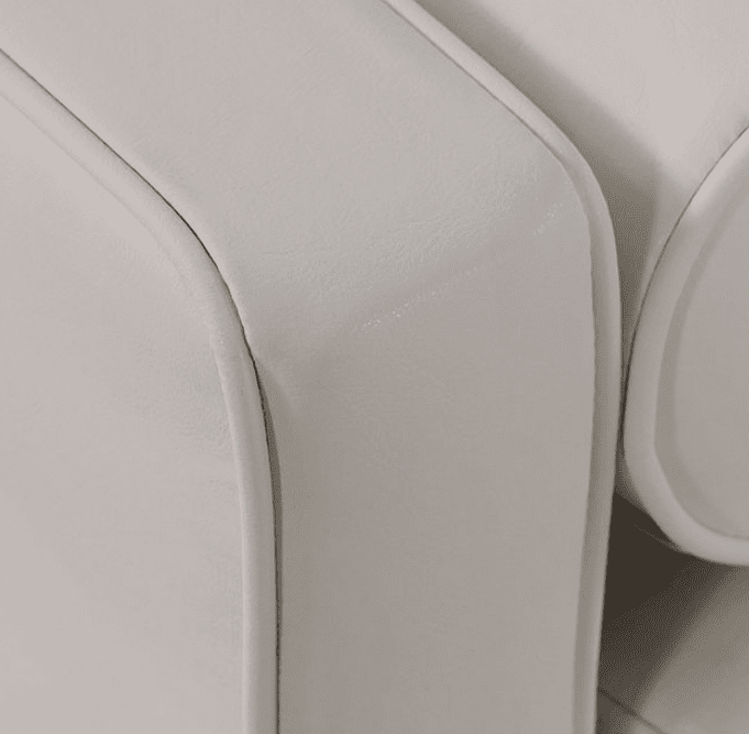 Horgen Mid-Century Modern Sofa & Loveseat Set in Off-White Leatherette