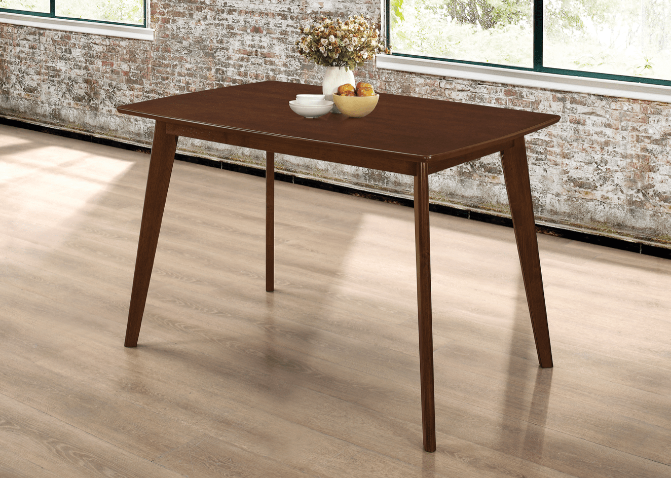 Kersey Dining Table With Angled Legs Chestnut