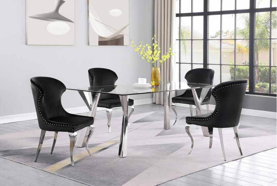 Cheyanne Modern Dining Set with Wingback Chairs